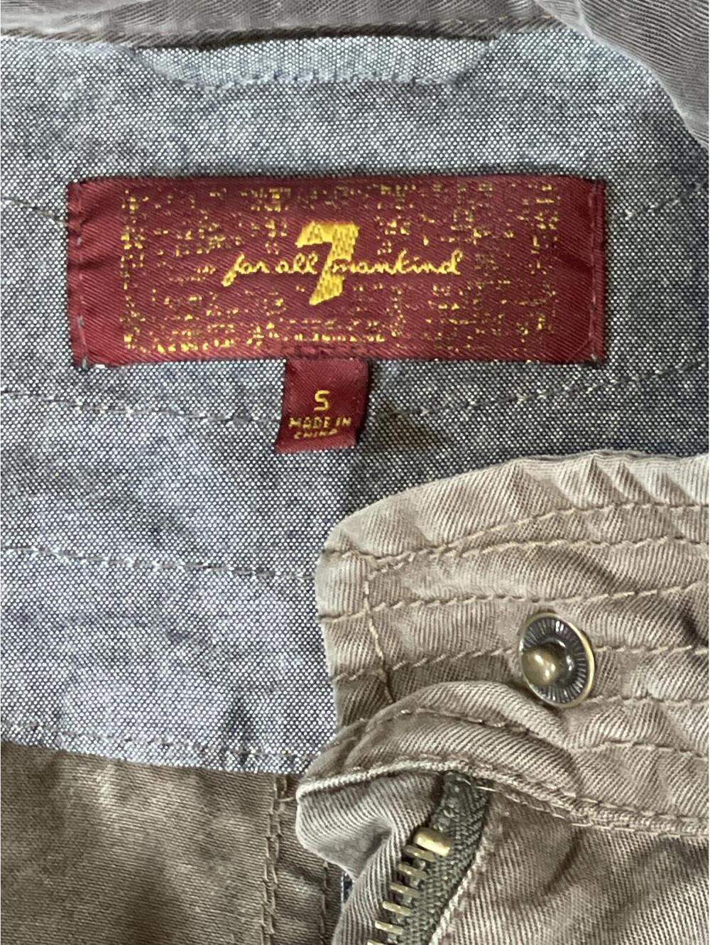 7 for All Mankind Utility Women's Jacket Button and Zip Closure Mock Neck Small - Picture 6 of 11